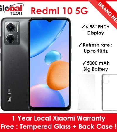 小米红米10 5G 128GB ROM+6GB RAM（全球版）（小米本地保修1年）（免费：钢化玻璃+后盖）